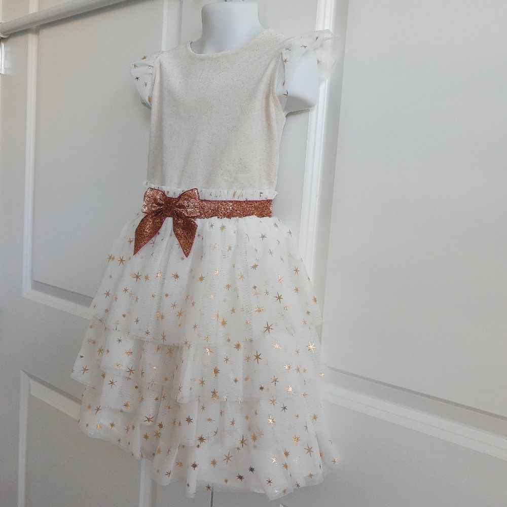 Gold & Cream Star Dress - Picture 4 of 5